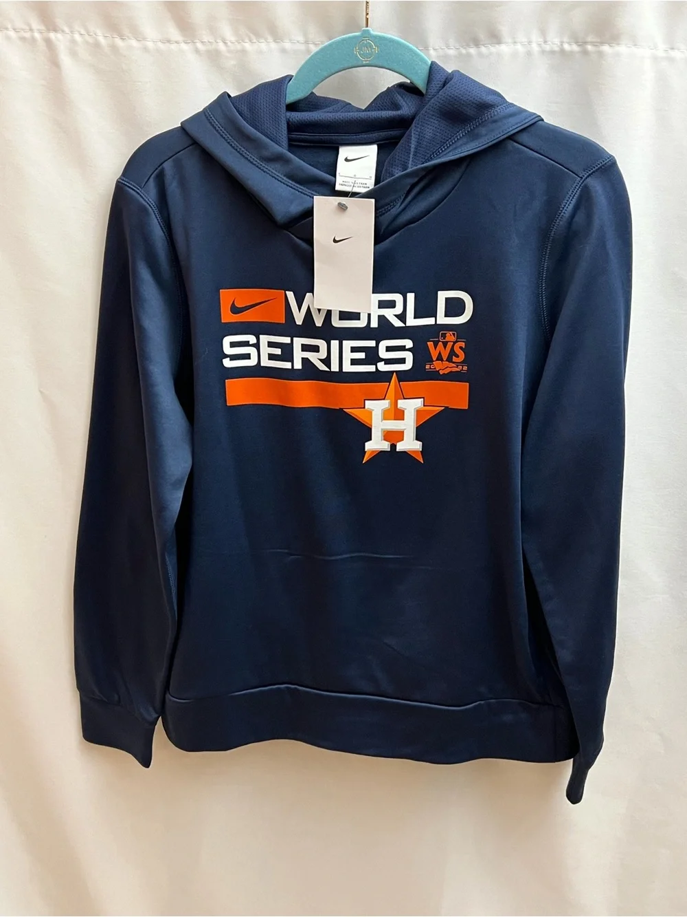 Nike Houston Astros 2022 World Series Navy Pullover Hoodie Men's L NWT